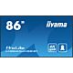 iiyama LH8665UHSB-B1 Signage Display Kiosk design 2.18 m (86") LED Wi-Fi 800 cd/m² 4K Ultra HD Black Built-in processor Android 11 24/7
