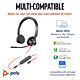 HP Poly Blackwire 3325 Stereo Microsoft Teams  USB-C Headset +3.5mm Plug +USB-C/A Adapter