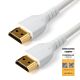StarTech.com 6ft (2m) Slim HDMI 2.0 Cable, Flexible Premium  HDMI Cord with Ethernet, UHD 4K 60Hz HDR10, Durable Aramid Fiber Design with TPE Jacket, White
