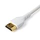 StarTech.com 6ft (2m) Slim HDMI 2.0 Cable, Flexible Premium  HDMI Cord with Ethernet, UHD 4K 60Hz HDR10, Durable Aramid Fiber Design with TPE Jacket, White