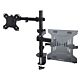 StarTech.com Monitor Arm with VESA Laptop Tray, For a Laptop (4.5kg/9.9lb) and a Single Display up to 32" (8kg/17.6lb), Black, Vented Tray, Adjustable Laptop Arm Mount, C-clamp/Gmet Mount