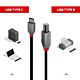 Lindy 2m USB 2.0 Type C to B Cable, Anthra Line