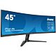 iiyama G-MASTER 45’’ Dual QHD VA panel with KVM switch, USB-C dock and RJ45 (LAN) and height adjustable stand