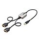 StarTech.com 2ft (60cm) 2-Port USB to Serial Adapter Cable, Interchangeable DB9 Screws/Nuts, COM Retention, USB-A to DB9 RS232, FTDI, Level-4 ESD Protection, Windows/macOS/CheOS/Linux - Rugged TPE Construction