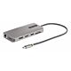 StarTech.com USB-C Triple-Monitor Multiport Adapter, Dual 4K 60Hz + 4K 30Hz HDMI & DisplayPort, 4-Port USB Hub, 100W PD Pass-Through, GbE, SD/MicroSD Card Readers