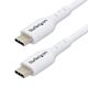 StarTech.com 2m (6.6ft) White USB-C Charging Cable, USB C Cable, USB 2.0 Type-C Laptop Charger Cord, 60W 3A Power Delivery, TPE Jacket, USB-C Data Transfer Cable, M/M