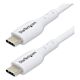 StarTech.com 2m (6.6ft) White USB-C Charging Cable, USB C Cable, USB 2.0 Type-C Laptop Charger Cord, 60W 3A Power Delivery, TPE Jacket, USB-C Data Transfer Cable, M/M