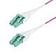 StarTech.com 1m (3ft) LC to LC (UPC) OM4 Multie Fiber Optic Cable, Erika Violet, 50/125µm, 40G/100G, LOMMF/VCSEL, Uniboot Fiber Jumper Cord, OFNR Riser Rated