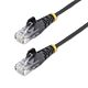 StarTech.com 7m Black Slim CAT6 Ethernet Cable, Snagless, 100W PoE, UTP, LSZH, 28AWG Pure Bare Copper Wire, Slim RJ45 Network Patch Cord w/Strain Reliefs, Individually Tested