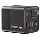Verbatim GaN Charger 65W 2 Port retractable cable display US plugs with EU and UK adaptors