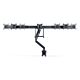 StarTech.com Crossbar Triple Monitor Desk Mount For Up To Three 27in Screens, VESA 75x75/100x100, Tool-Less Arm Adjustments, C-Clamp/Gmet, Spring-Assisted Arm