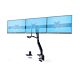 StarTech.com Crossbar Triple Monitor Desk Mount For Up To Three 27in Screens, VESA 75x75/100x100, Tool-Less Arm Adjustments, C-Clamp/Gmet, Spring-Assisted Arm