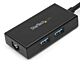 StarTech.com USB to Ethernet Adapter, USB 3.0 to 10/100/1000 Gigabit Ethernet LAN Converter for Laptops, 11.8in/30cm Attached Cable, USB to RJ45 Adapter, NIC Adapter, USB Network Adapter
