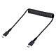 StarTech.com 20in (50cm) USB C Charging Cable, Coiled Heavy Duty Fast Charge & Sync USB-C Cable, USB 2.0 Type-C Cable, Rugged Aramid Fiber, Durable Male to Male USB Cable, Black