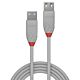 Lindy 0.5m USB 2.0 Type A Extension Cable, Anthra Line, Grey