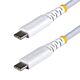 StarTech.com 2m (6ft) White USB-C Charging Cable, 60W (3A) PD, Dual-Layer Braided Nylon/TPE Jacket, Rugged USB C Charging Cord, USB 2.0 Laptop Charger Cable