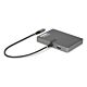 StarTech.com USB-C to Quad-Monitor Workstation Adapter, 4K 60Hz HDMI, 140W PD Passthrough for Laptop Charging, USB Port for Wireless Keyboard / Mouse, TAA