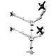 StarTech.com Desk Mount Quad Monitor Arm – Premium Articulating VESA 4 Monitor Mount 2x2 up to 30" – Ergonomic Height Adjustable Pole Mount - Tilt/Swivel/Rotate - C-Clamp/Gmet - Silver