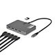 StarTech.com USB-C to Quad-Monitor Workstation Adapter, 4K 60Hz DisplayPort, 140W PD Passthrough for Laptop Charging, USB Port for Wireless Keyboard / Mouse, TAA