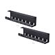 StarTech.com 2-Pack Under Desk Cable Management Tray, 42" Long (21" Per Tray), Metal Slotted Style Cable Organizer, Screw-On Install, Power Bar Holder, Black, TAA