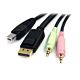 StarTech.com 6ft 4-in-1 USB DisplayPort KVM Switch Cable w/ Audio & Microphone