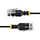 StarTech.com 15cm Black Ultra Slim Cat6A Ethernet Cable, UTP, Pure Bare Copper Wire, 34AWG Slim RJ45 Network Patch Cord, Individually Tested