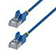 StarTech.com 1m Blue Ultra Slim Cat6A Ethernet Cable, Snagless, FTP, Pure Bare Copper Wire, 34AWG Slim RJ45 Network Patch Cord, Individually Tested