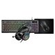 VIDA GAMER BLK 4IN1 USB KB MS HS KIT keyboard Mouse included Gaming QWERTY UK English Black