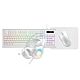 VIDA GAMER WHT 4IN1 USB KB MS HS KIT keyboard Mouse included Gaming QWERTY UK English White