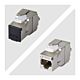StarTech.com Shielded Cat6a Keystone Jack, 10-Pack RJ45 Ethernet Keystone Jacks, STP Cat6a Wall Jack, 180-Degree Toolless