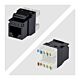 StarTech.com Cat6 Keystone Jack, 24-Pack RJ45 Ethernet Keystone Jacks, UTP Cat6 Wall Jack, 180-Degree 110 Punch Down, Black