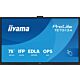 iiyama TE7513A-B3AG Signage Display Interactive flat panel 190.5 cm (75") LCD Wi-Fi 500 cd/m² 4K Ultra HD Black Touchscreen Built-in processor Android 24/7