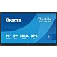 iiyama TE7513A-B3AG Signage Display Interactive flat panel 190.5 cm (75") LCD Wi-Fi 500 cd/m² 4K Ultra HD Black Touchscreen Built-in processor Android 24/7