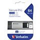 Verbatim Secure Pro - USB 3.0 Drive 64 GB - Silver