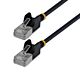 StarTech.com 1m Black Ultra Slim Cat6A Ethernet Cable, Snagless, FTP, Pure Bare Copper Wire, 34AWG Slim RJ45 Network Patch Cord, Individually Tested