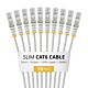 StarTech.com 50cm Gray Slim CAT6 Cable, 10 Pack, Snagless, 100W PoE, UTP, LSZH, 28AWG Pure Bare Copper Wire, Slim RJ45 Network Patch Cord w/Strain Reliefs, Individually Tested
