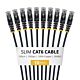 StarTech.com 1m Black Slim CAT6 Cable, 10 Pack, Snagless, 100W PoE, UTP, LSZH, 28AWG Pure Bare Copper Wire, Slim RJ45 Network Patch Cord w/Strain Reliefs, Individually Tested