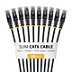 StarTech.com 50cm Black Slim CAT6 Cable, 10 Pack, Snagless, 100W PoE, UTP, LSZH, 28AWG Pure Bare Copper Wire, Slim RJ45 Network Patch Cord w/Strain Reliefs, Individually Tested