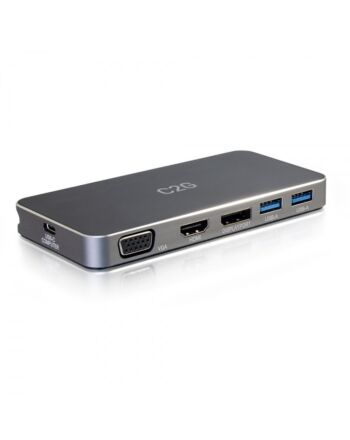 C2G USB-CR Dual Display MST Docking Station with HDMIR, DisplayPortTM, VGA and Power Delivery up to 65W - 4K 30Hz