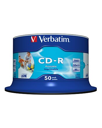 Verbatim CD-R AZO Wide Inkjet Printable no ID 700 MB 52x 50 pc(s)