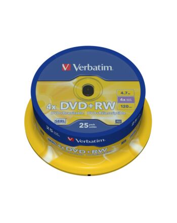 Verbatim DVD+RW Matt Silver 4.7 GB 25 pc(s)