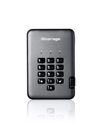 iStorage diskAshur PRO2 1TB 256-bit USB 3.2 secure encrypted solid-state drive IS-DAP2-256-SSD-1000-C-G
