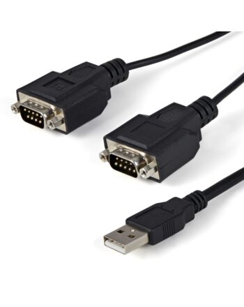 StarTech.com 6ft (1.8m) 2-Port FTDI USB to Serial RS232 Adapter Cable with COM Retention, USB to RS232 Adapter - TAA