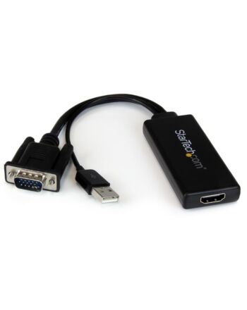 StarTech.com VGA to HDMI Adapter with USB Audio & Power – Portable VGA to HDMI Converter – 1080p