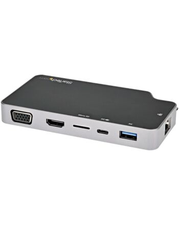 StarTech.com USB C Multiport Adapter - USB-C to 4K HDMI or VGA Video with 100W Power Delivery Pass-through, 2-Port 10Gbps USB Hub, MicroSD, GbE - USB 3.1 Gen 2 Type-C Mini/Travel Dock