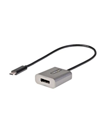StarTech.com USB C to DisplayPort Adapter - 8K/4K 60Hz USB-C to DisplayPort 1.4 Adapter Dongle - USB Type-C to DP Monitor Video Converter - Works w/Thunderbolt 3 - w/12" Long Attached Cable