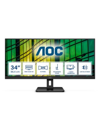 AOC U34E2M computer monitor 86.4 cm (34") 3440 x 1440 pixels Wide Quad HD Black