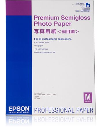 Epson Premium Semigloss Photo Paper, DIN A2, 250g/m², 25 Sheets