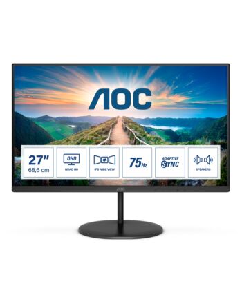 AOC V4 Q27V4EA LED display 68.6 cm (27") 2560 x 1440 pixels 2K Ultra HD Black