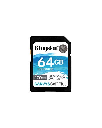 Kingston Technology Canvas Go! Plus 64GB SDXC Canvas Go Plus 170R C10 UHS-I U3 V30